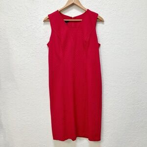 Red Polka Dot Sleeveless Dress Career Cocktail Party